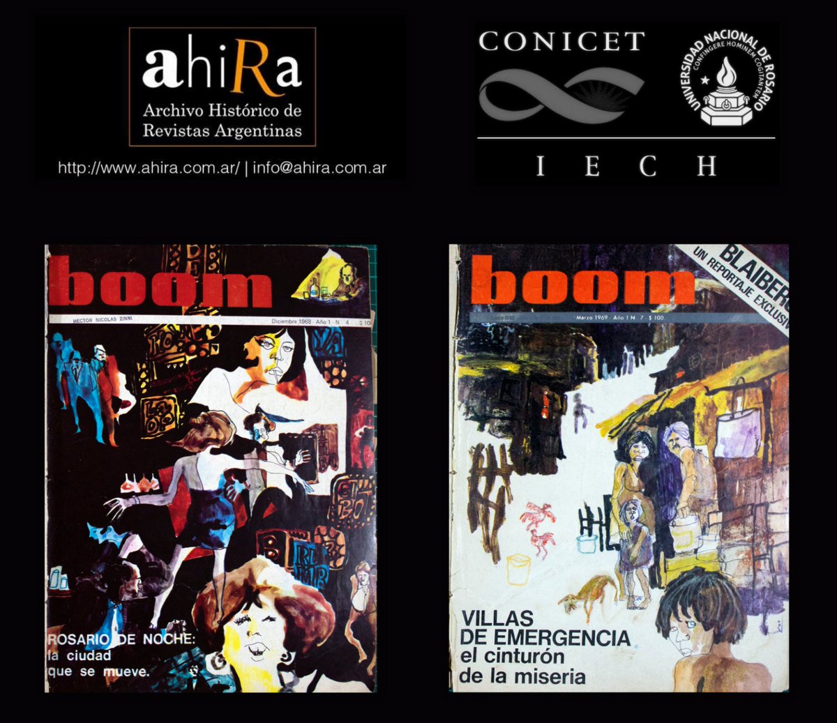 ahira_de's tweet image. ¡Viernes de subidón de revistas!
#Boom, el mensuario de actualidad rosarino (1968-70) con tapas de #Fontanarrosa y notas -entre otros- de R Vinacua, R Ielpi, H Zinny, Laborde, G Gorosito, R Visconti, M López Dabat, L Etcheverry y R Falcón ya está en Ahira: ahira.com.ar/revistas/boom