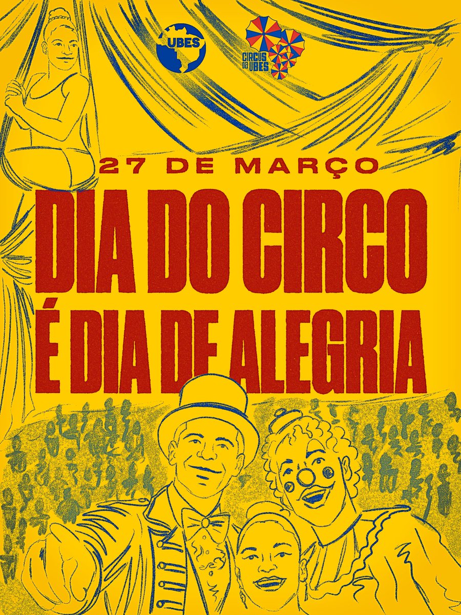 ubesoficial's tweet photo. 🎪✨ Hoje é dia de celebrar a arte que encanta gerações!
O circo é alegria, criatividade e emoção. Um espaço onde a imaginação ganha vida e arranca sorrisos de todas as idades. 🤹‍♀️

Valorizar o circo é reconhecer a importância da cultura popular, dos artistas e de todas as histórias que seguem resistindo e encantando pelo Brasil.

Porque, no fim das contas, Dia do Circo é dia de alegria! 💛🎭

#ubes #circus