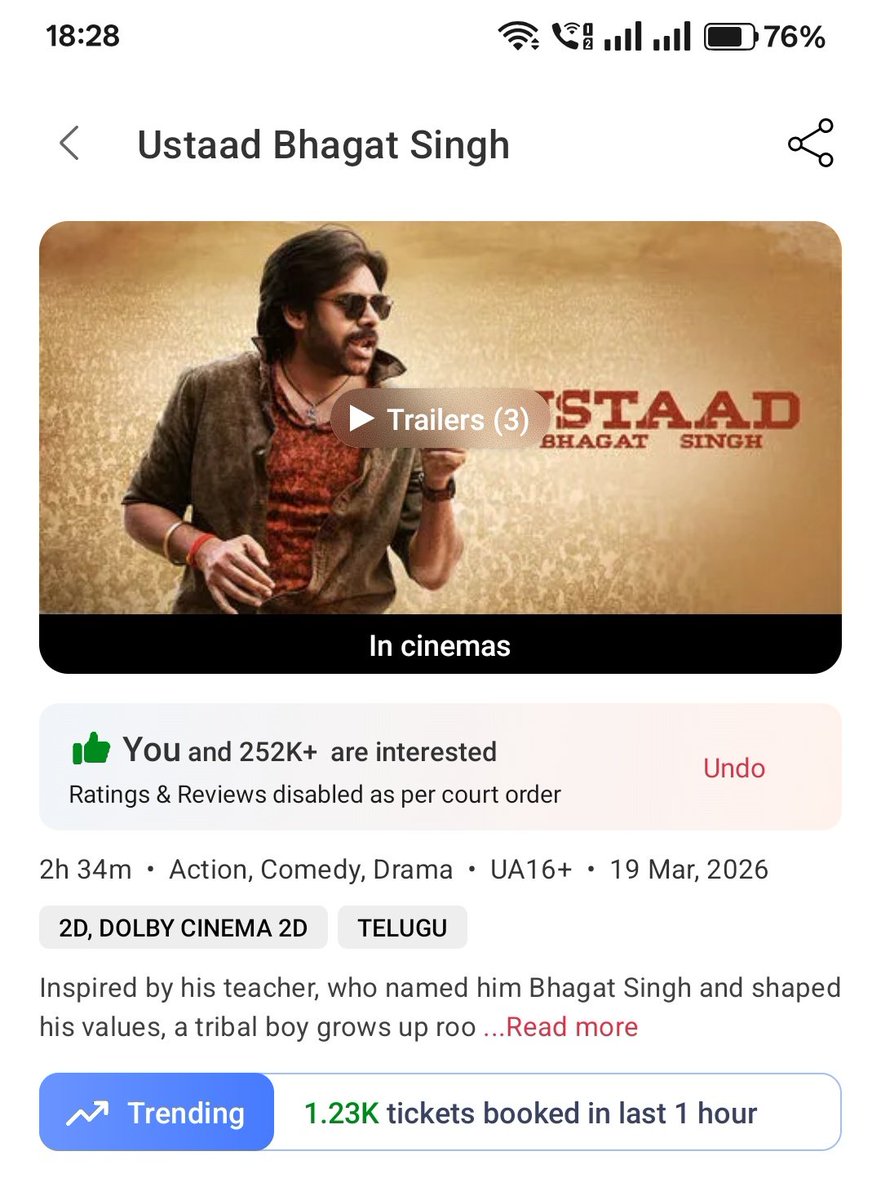 After a gap, Ustaad is back

to hourly trending #UstaadBhagatSingh‍