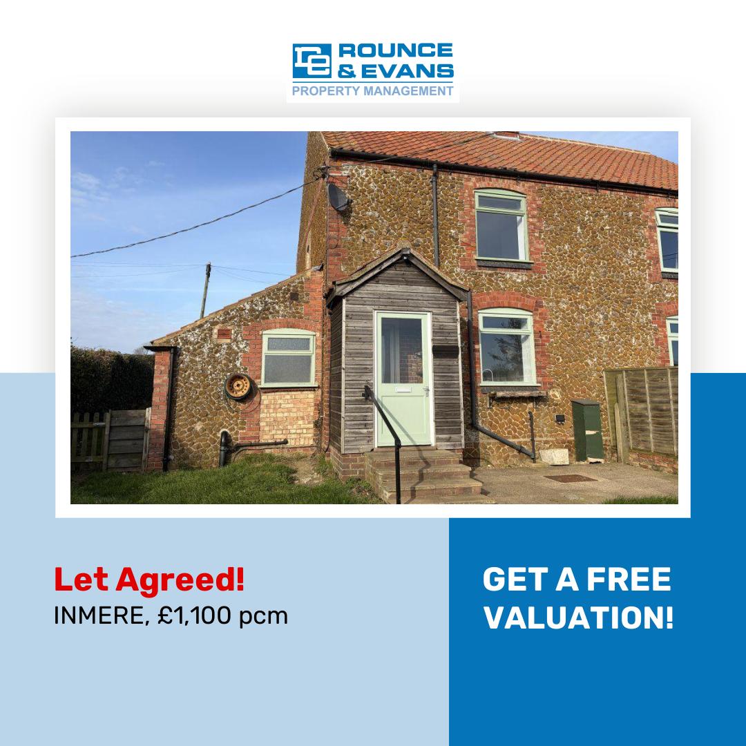 🥳 Another happy client! 🥳
📍INMERE
🏡 3 Bed Cottage £1,100 pcm

Contact Us! 
📞 01553 401580
📧 lettings@rounceandevans.co.uk

#rounceandevans #propertymanagement #lettings #blockmanagement #kingslynn #norfolk #independent #Propertymark