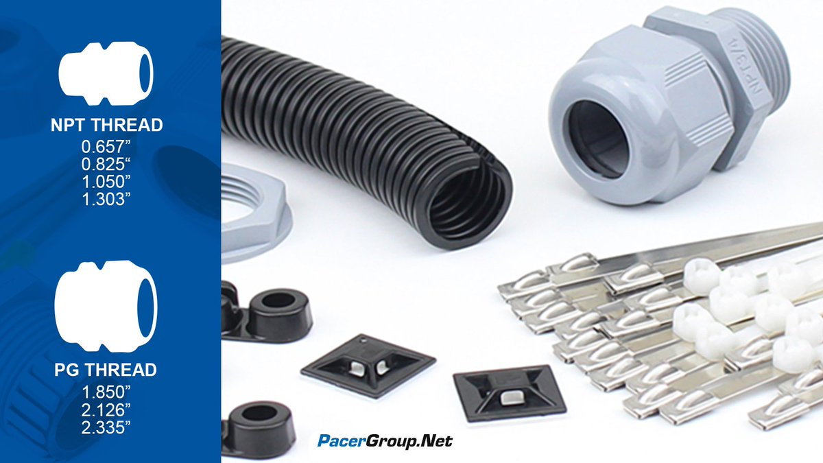 pacergroup's tweet image. Pacer carries both the NPT and the PG cable glands. You won't find higher-quality cable glands than these. 

Find your new solutions at pacergroup.net/wire-managemen… 

#TopQuality #MarineElectrical #MarineWiring #MarineRepairs #MarineIndustry