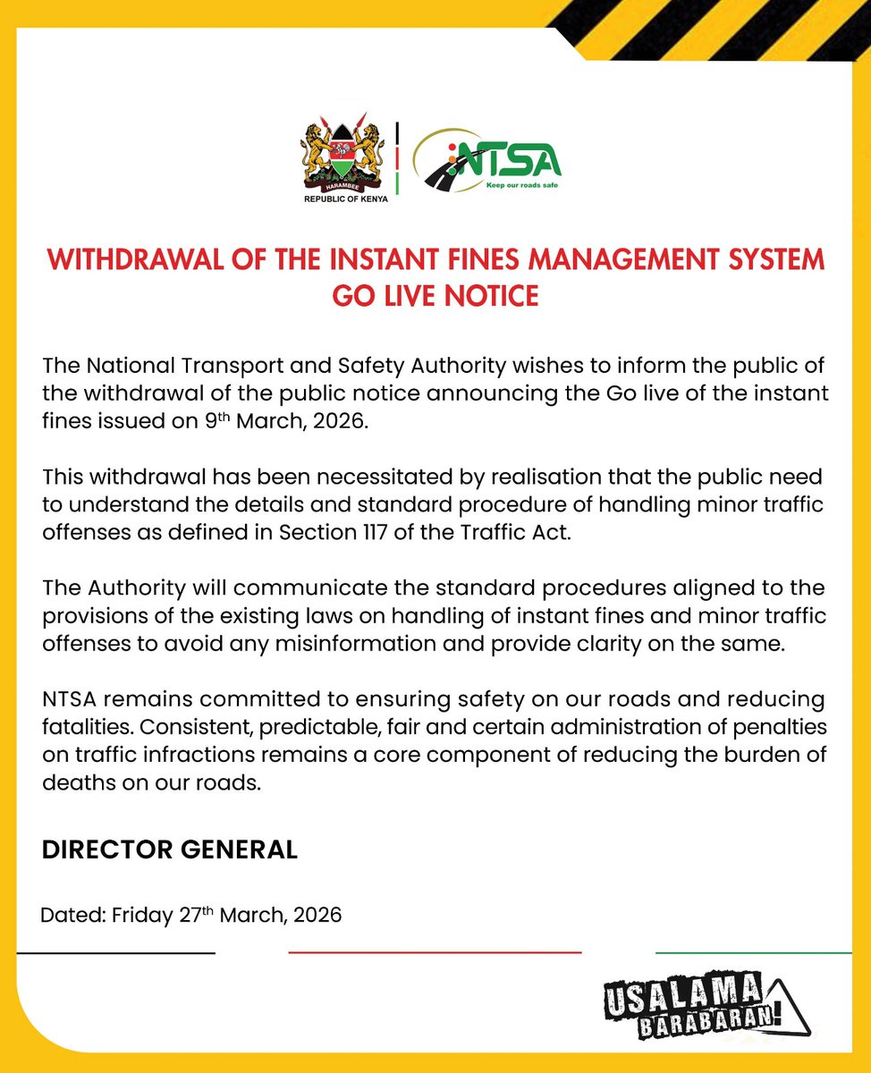 NTSA KENYA tweet media