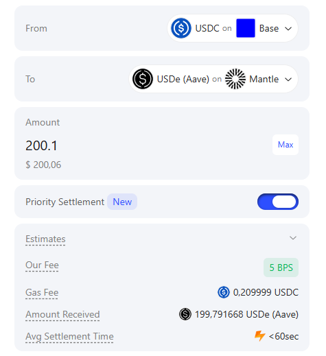 EverclearIntern's tweet photo. quick reminder that you should deposit stablecoins directly into Aave (Mantle) and save yourself 5 min worth of extra steps

...while also paying and waiting almost nothing.

Try it out, takes <60 secs👉 https://t.co/ERLBC0sErQ https://t.co/bFObSOhOF2