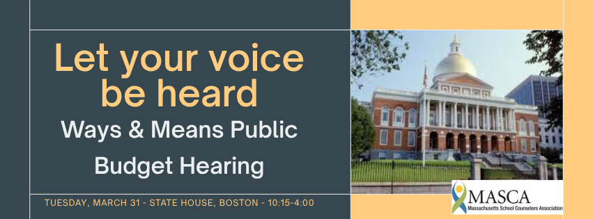MascaSchool's tweet photo. Join hundreds of educators across the Commonwealth on Tuesday, March 31 from 10:15-4:00 at the State House in Boston and advocate for increased funding for counselors and wrap around services. #MASCA #schoolcounseling #MTA https://t.co/utFE8JaIlM
