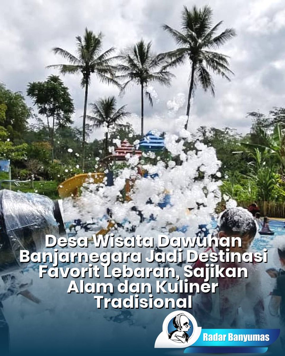 radarmasnetwork's tweet image. Desa Wisata Dawuhan di Banjarnegara jadi magnet wisata saat libur Lebaran dengan lebih dari 3.000 pengunjung! Kuliner khas seperti bubur srintil dan wahana seru bikin liburan makin berkesan. Semangat bangkit pasca bencana! #DesaWisata #Lebaran #KulinerTradisional