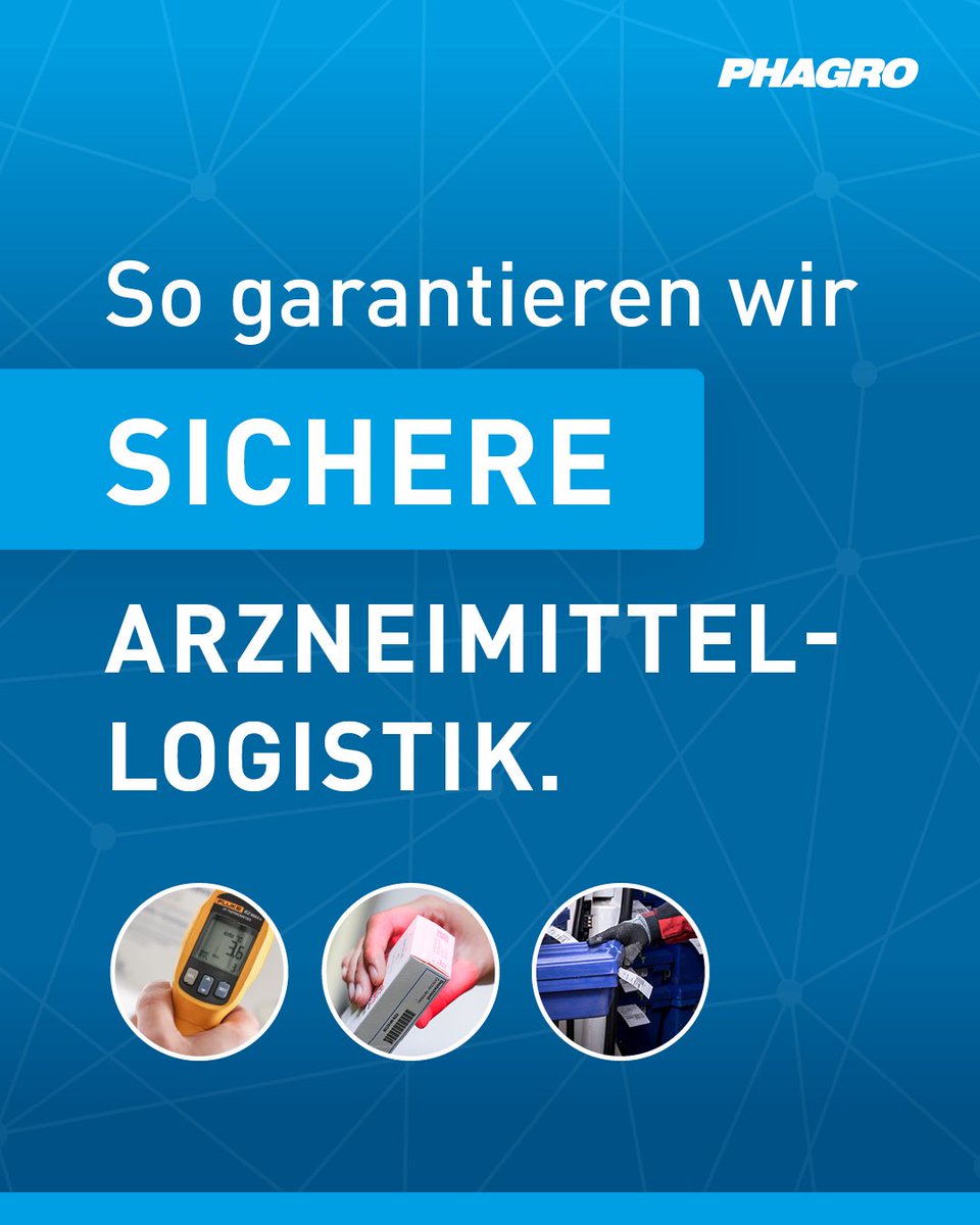 PHAGROhandel's tweet photo. Wie der pharmazeutische Großhandel die Arzneimittelversorgung am Laufen hält, Teil 4:
 
✅ Garantiert sichere Arzneimittellogistik. ✅
 
1,4 Milliarden Packungen liefert der vollversorgende pharmazeutische Großhandel jährlich an die Apotheken aus. Damit einher geht… https://t.co/CLBLQs40fc