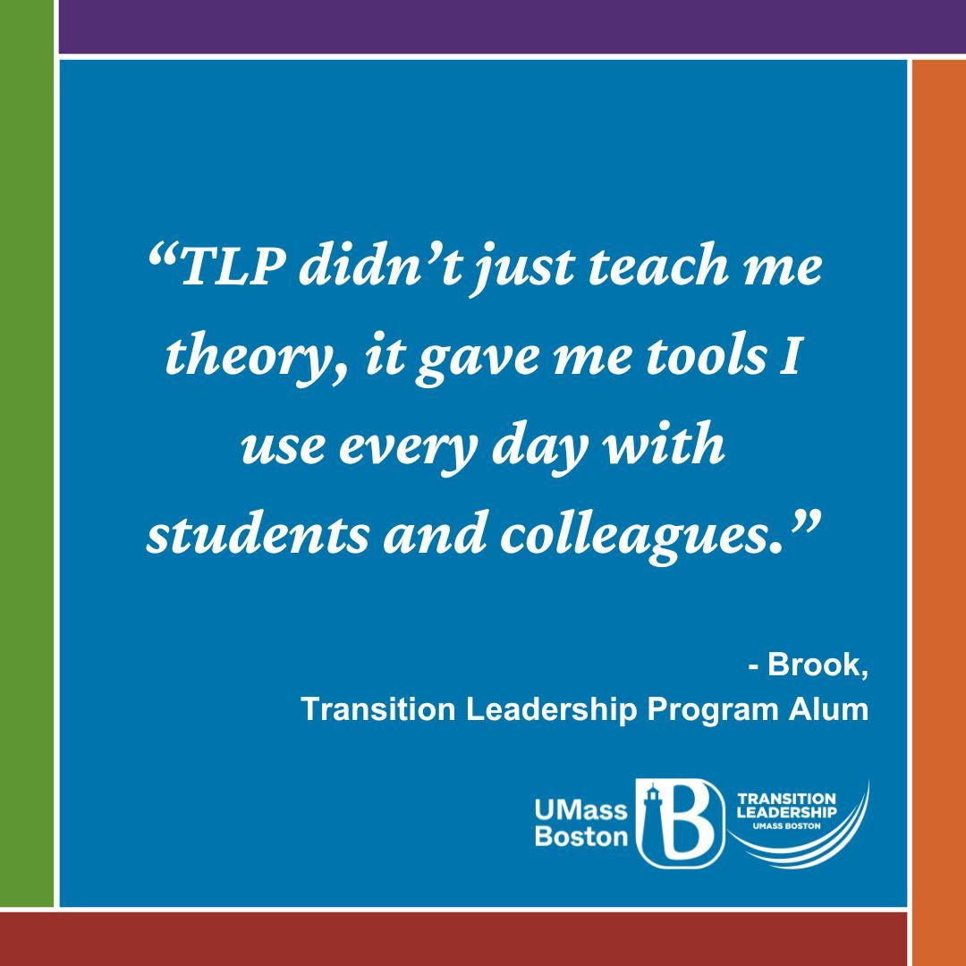 “TLP didn’t just teach me theory, it gave me tools I use every day with students and colleagues.” – Brook, <a href="/UMassBoston/">UMass Boston</a> #TLP alum. Want to learn more about the TLP? bit.ly/4a4bkW6 #TLPFeatureFriday