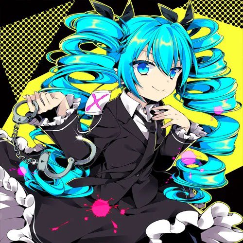 madokuma419's tweet photo. DIVAのミクのモジュには堕悪天使というのがあります。秘密警察という曲で見ることができ、普段より緑寄りの髪色で重音テトのようなツインドリルが特徴的です。死ぬほど可愛いですぜひ一度ご覧ください https://t.co/rHOngGLfBN