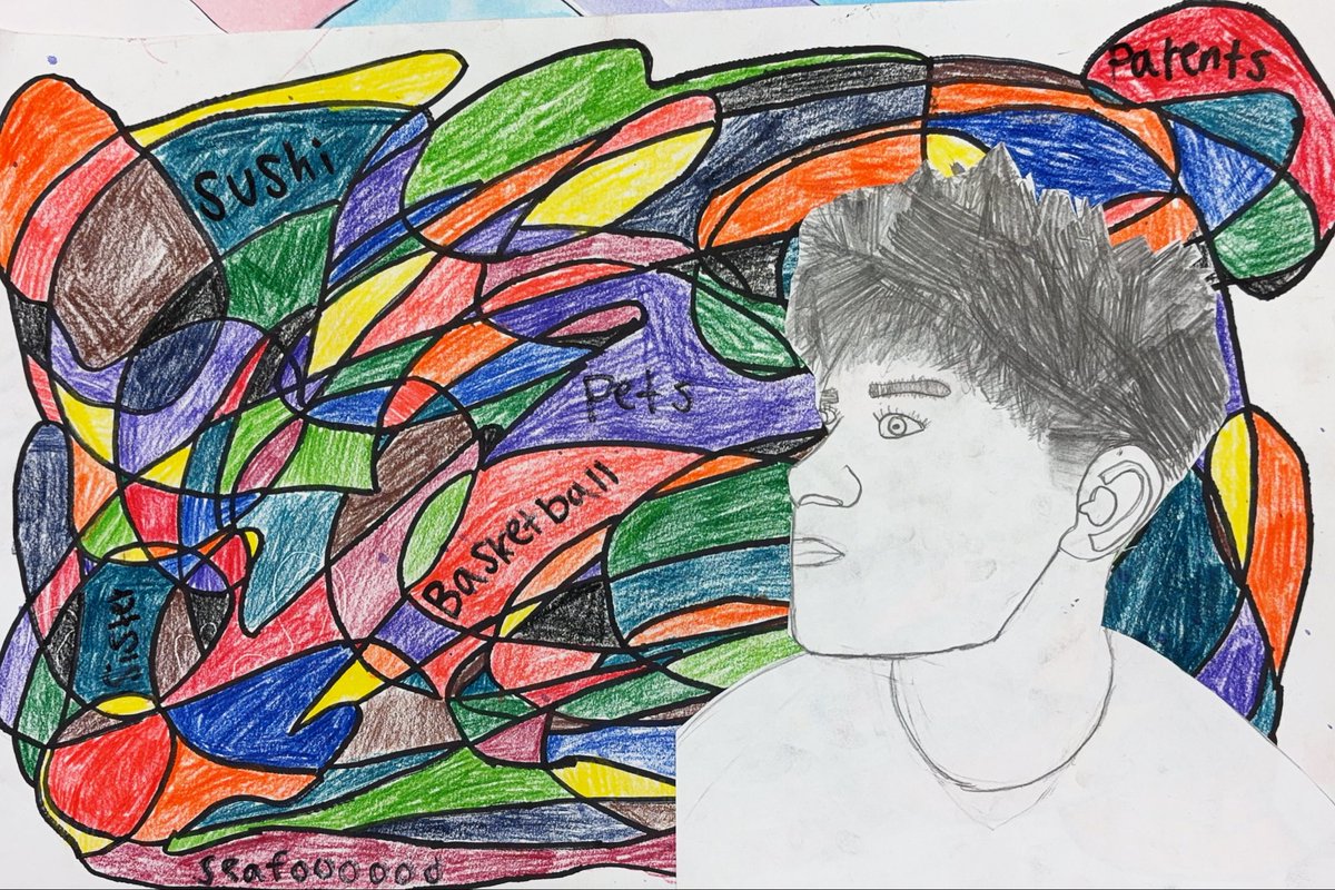 HighlandPROUD's tweet photo. Highland Middle School students are so talented. Check out these colorful self-portraits created by Ms. Plush’s art class. 🎨🖌️🖼️ https://t.co/8DwC7r9BbZ