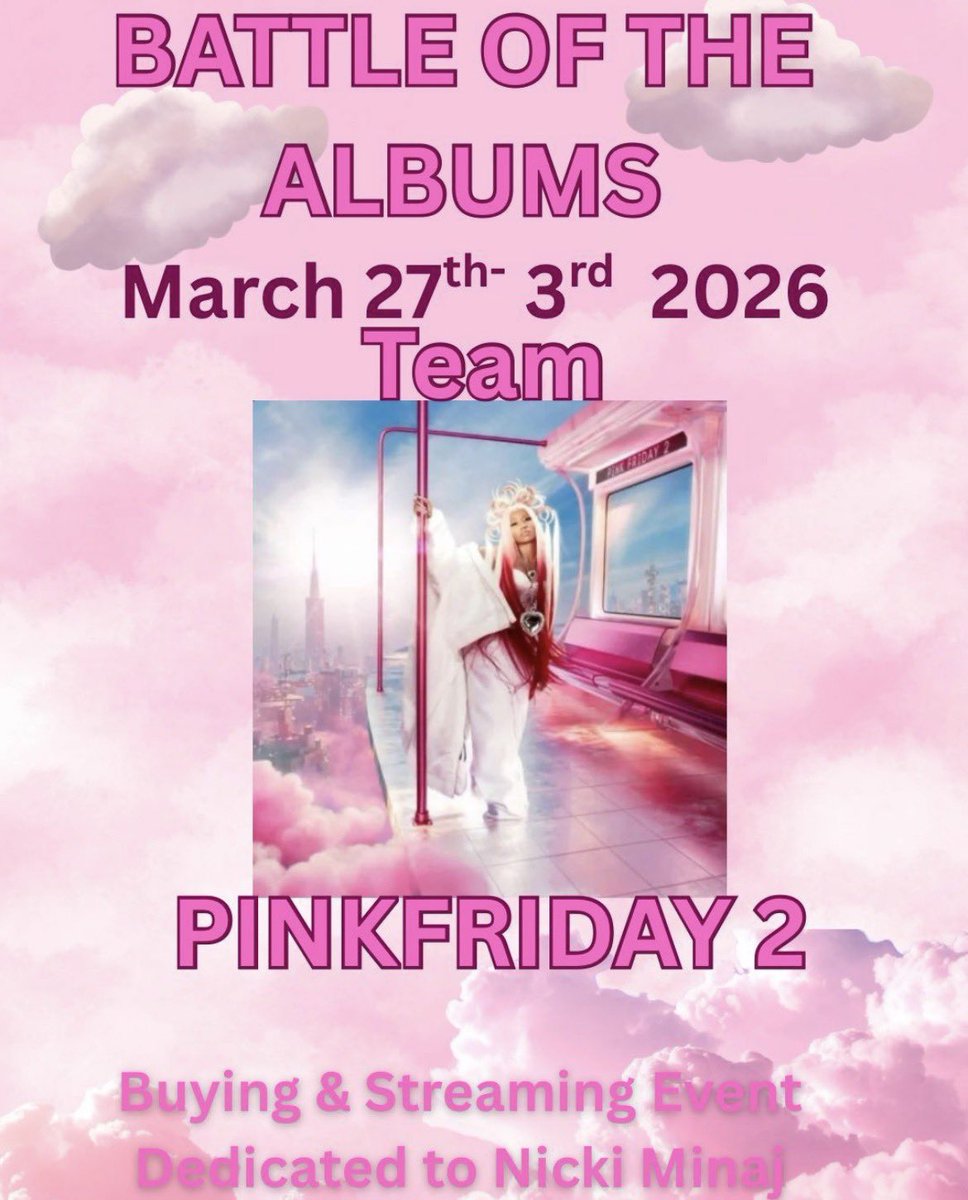 GeminiBarbie06's tweet image. Don’t Forget To Stream The Winning Album PF2🩷🎀🩷 music.apple.com/us/playlist/pi… 
#BattleOfTheeAlbums
#PF2
