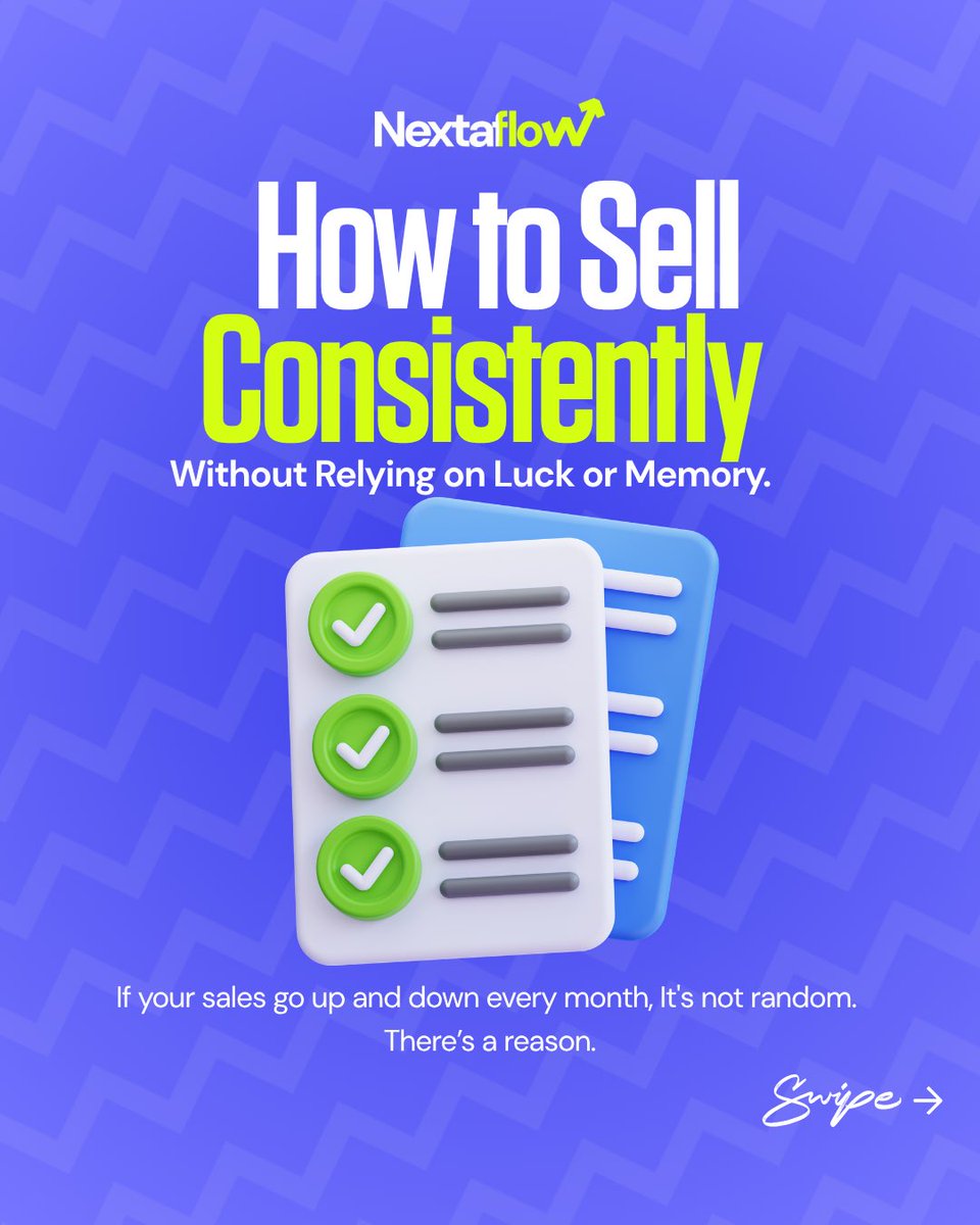 edoubleoneinc's tweet photo. A simple guide on how to sell consistently by just building the right STRUCTURE and SYSTEM. 

Nextaflow is here to help you achieve that. Ready to level up your sales journey? Comment START and a link will be sent to you. 

#nextaflow #crm #businessowners #aiautomation https://t.co/BggVUM1Ubt