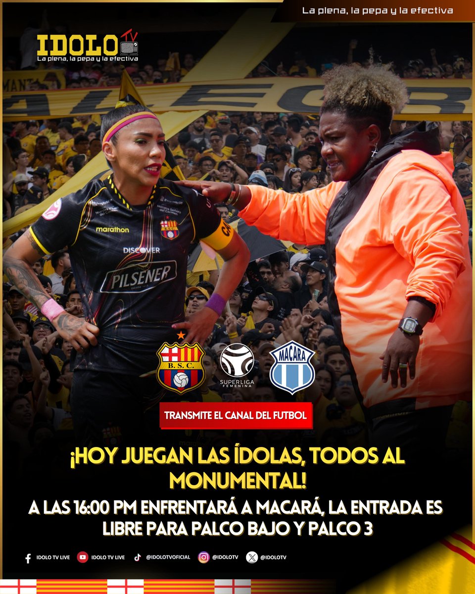 Hoy a las 16h00 juegan las ídolas, TODOS AL MONUMENTAL‼️