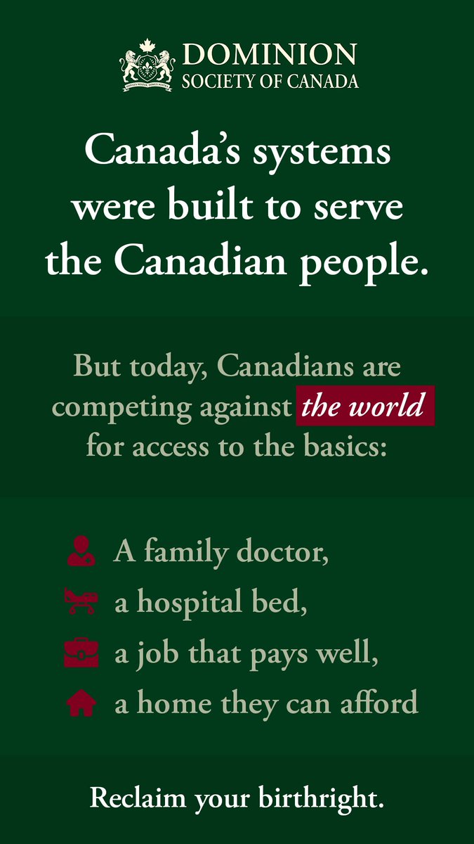 Canadians should not be competing against the world for a job or basic services. 

We must put Canadians First.