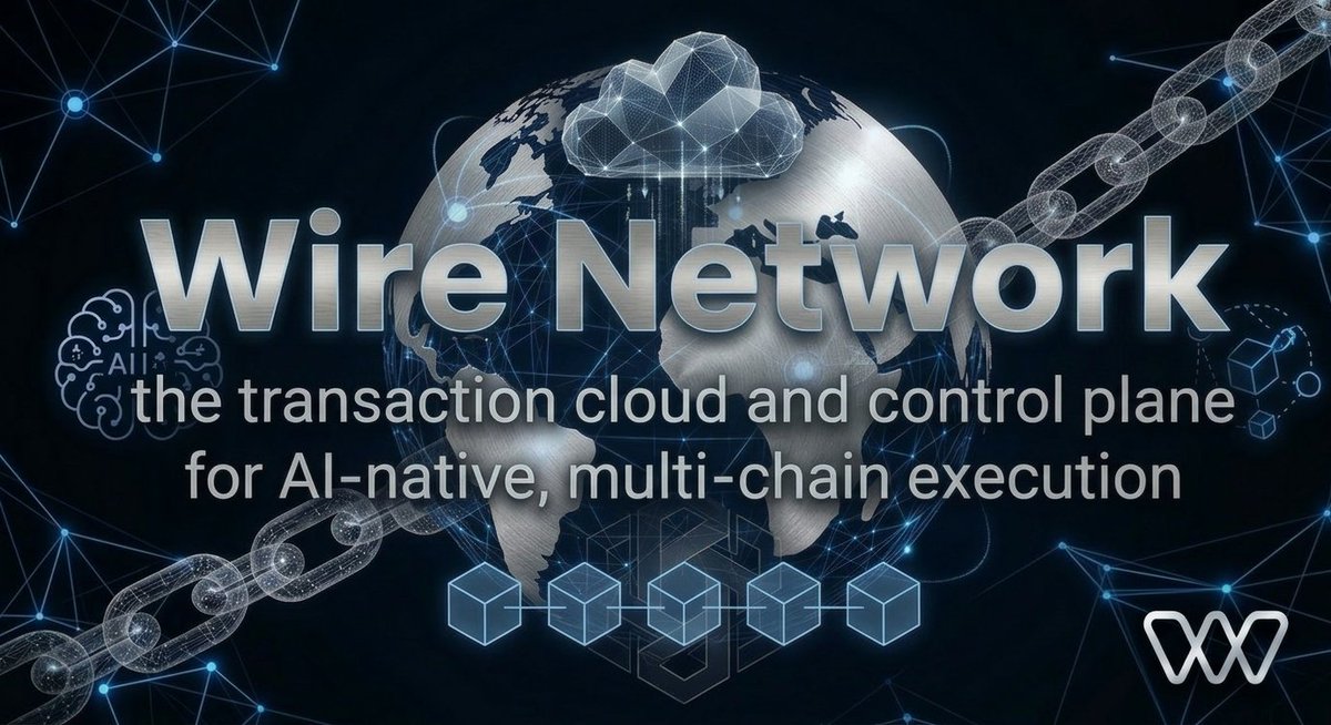 WireNetwork's tweet photo. Most blockchains weren’t designed for software (and AI) that transacts thousands of times a minute.

Wire was.

High throughput. Optional gas. Universal assets.

Built for developers shipping AI agents and high-frequency apps. https://t.co/W7RI9sfNnk
