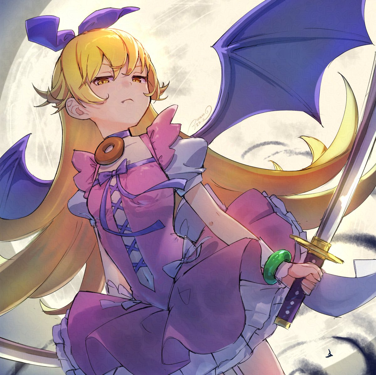 magika_ru's tweet photo. #まどドラ1周年
忍ーーー！！物語コラボーー！！！
（過去絵です） https://t.co/H5FAczO2QF