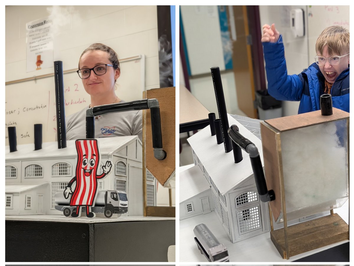 Big thanks to <a href="/L_Kessler/">Leah Kessler</a> of the <a href="/OhioEPA/">Ohio EPA</a> for modeling methods for controlling air pollution with a great activity where students (some very intensely 😄) created wind. Our <a href="/DCS_Pacers/">DelawareCity Schools</a> 6th graders are grateful for this opportunity and partnership #STEM