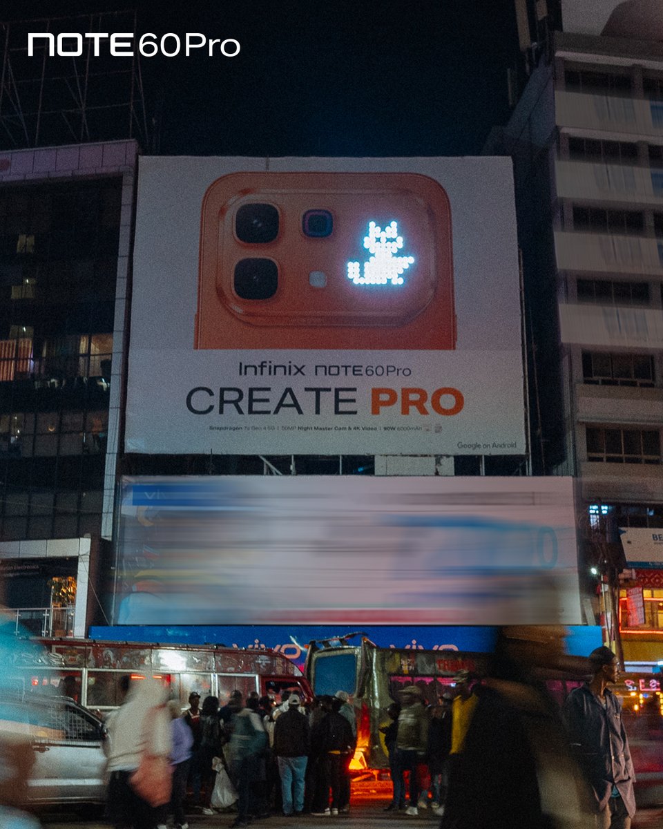 InfinixKenya's tweet photo. NOTE 60 Pro billboard at Luthuli Building lit at night! Umeicheki?

If you come across it snap a pic and share it on your story or drop it in the comments for a chance to win!

Don’t miss out, exciting prizes await! 🎁

#Infinix #InfinixNOTE60Pro  #NOTE60Pro  #FindMyinfinixEmoji https://t.co/Safa9oo6Db