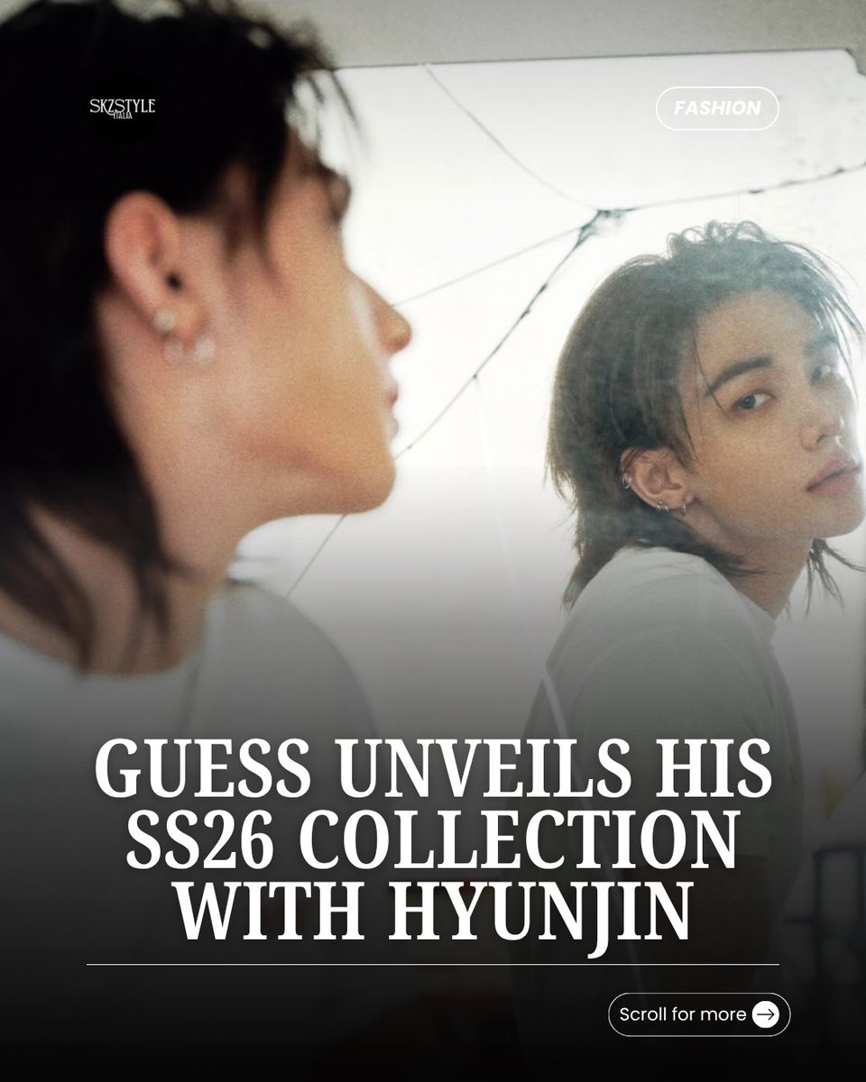 skzstyle_it's tweet image. GUESS Unveils his SS26 Collection with Hyunjin! 👀✨
The highly anticipated campaign is finally here and already going soldout online! 

#guess #guessjeans #hyunjin #hyunjinxguess 

Full post: instagram.com/p/DWX8F4JD2RL/…