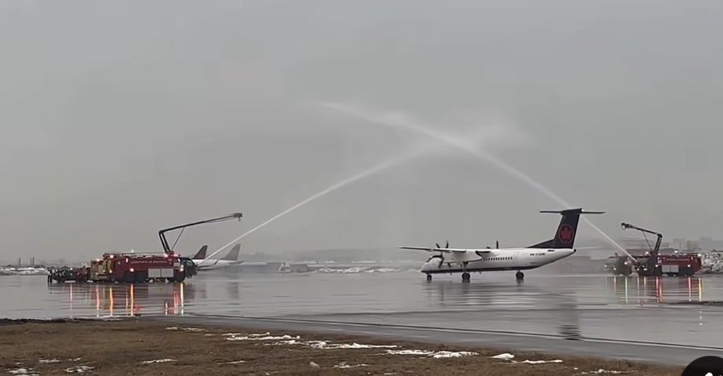 The repatriation flight arrival of Capt. Antoine Forest in YUL. FO Mackenzie Gunther was taken to YOW. 😢