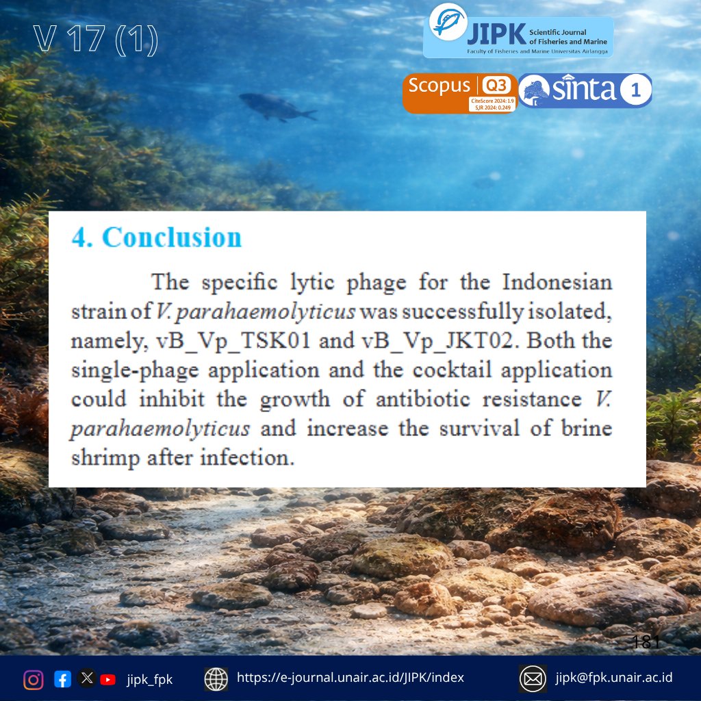 jipk19's tweet photo. "Using Beneficial Viruses to Support Shrimp Health"
Highlight Research
01. Pocillopora spp. grew faster on coral tree media (0.55 cm/month) than on coral table media (0.15 cm/month)
https://t.co/Ys0cCW4gr4
#fpkunair
#jipk
#scopus
#scopusjournal
#journal
#sciencetificjournal
#fpk https://t.co/tZoSDBYSxe