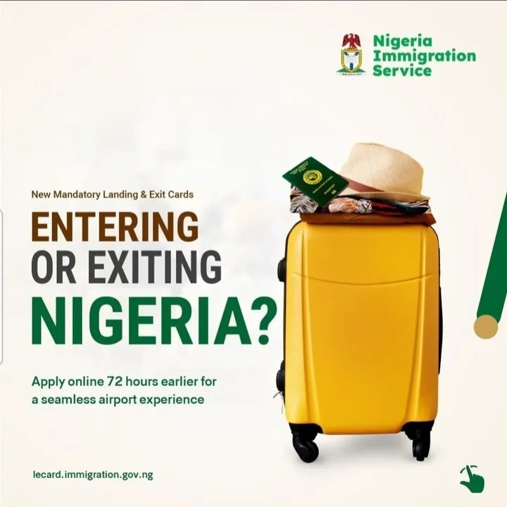 Blogistics247's tweet image. Dual citizens &amp;amp; foreigners travelling to/from Nigeria 🇳🇬— a new mandatory Landing &amp;amp; Exit Card is now required.
.
Check the flyers to learn how to get yours.
.
.
.
#NigeriaTravel #ImmigrationUpdate #VisaInfo #TravelAlert #DualCitizenship AirportNews