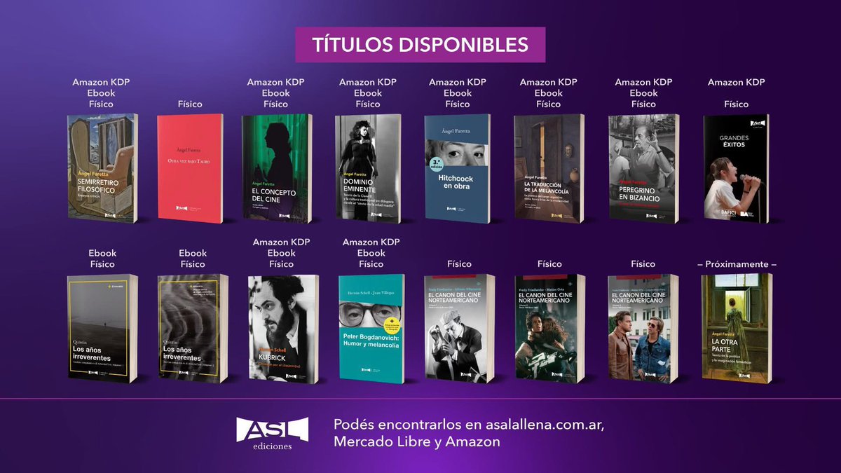 Estas son las librerías físicas y virtuales en las que pueden adquirir los libros de ASL Ediciones: 

CABA
-Librería Amigos del Bellas Artes (Av. Figueroa Alcorta 2270)
-Libreria Norte (Av. Gral. Las Heras 2225)
-Librofilm (Av. Corrientes 1145 Local 13)
-Atlántica Libros y café