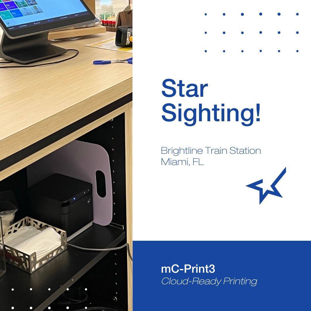 StarMicronics's tweet image. Star Sighting 📍 Brightline – Miami, FL

The mC-Print3 thermal POS printer spotted at Brightline, helping keep transactions moving at one of the busiest train stations in Miami.

#StarSighting #POSTech #RetailTech #Miami #StarMicronics