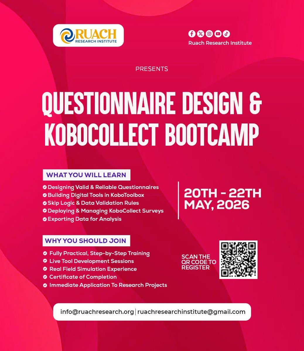 RuachResearch's tweet photo. Join any of upcoming trainings to learning some skills to build your capacity 

🔗 Join the WhatsApp group for more info: https://t.co/nUXv9i8A6p https://t.co/shhvL1lRYc