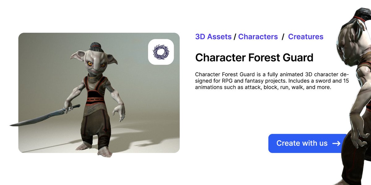 RenderNestLTD's tweet photo. Meet the Forest Guard ๐ฒโ๏ธ A fully animated 3D character with 15 animations and a sword. Perfect for RPG and fantasy games. Ready to drop into your project. ๐ https://t.co/V3dmdkldGk #GameDev #3D #3DCharacter #GameAssets #IndieDev #CreativeNest #GraphicDesign https://t.co/bUtfKGd6B5