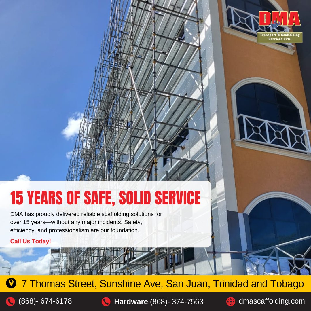 dmascaffolding's tweet image. ⚡ Trusted Across Industries
From energy and public sectors to commercial and residential projects, DMA provides expert #scaffolding services tailored to your needs—no matter the scale or #conditions.

Visit - dmascaffolding.com
#trinidadtobaggo