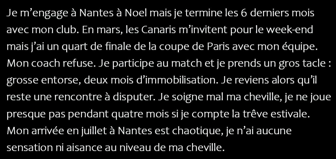 🗣️"J'en ai voulu à mon coach de ne pas m'avoir libéré pour passer ce week-end à Nantes. 

Mon arrivée au centre a été chaotique, je ne suis pas dans les meilleures conditions.

Merci à lui pour son témoignage