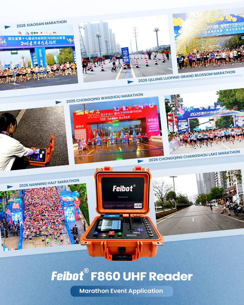 FeibotTiming's tweet photo. F860 UHF Reader has been put into use in China. Since its launch, it has been applied in 5 marathon events, serving over 65,000 people in total! 🎉 https://t.co/487qvBfUtJ