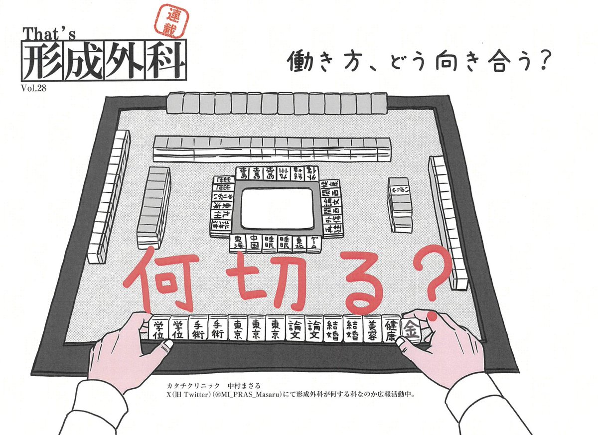 形成外科医の働き方とか生き方について、今度の形成総会で話してきます。

何を手に入れ、手放すか。
全部取り出来るような夢の形成王国樹立を目指します！

（図は雑誌形成外科69巻4号より）