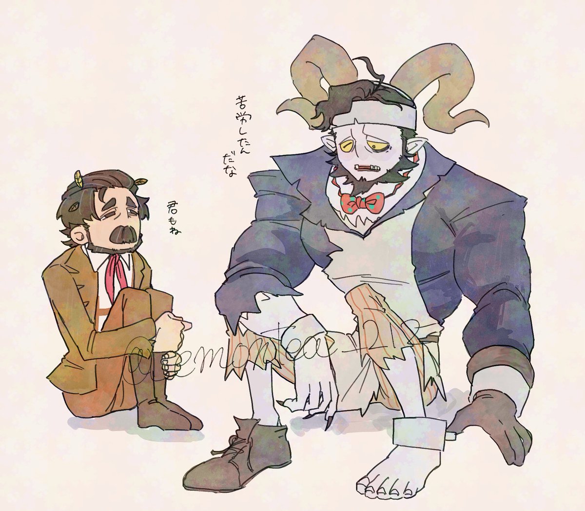 絵を描いてないのなら再掲すればいいじゃない。
ということで2024年の11月に描いたやつ。
ててごの癒し枠。