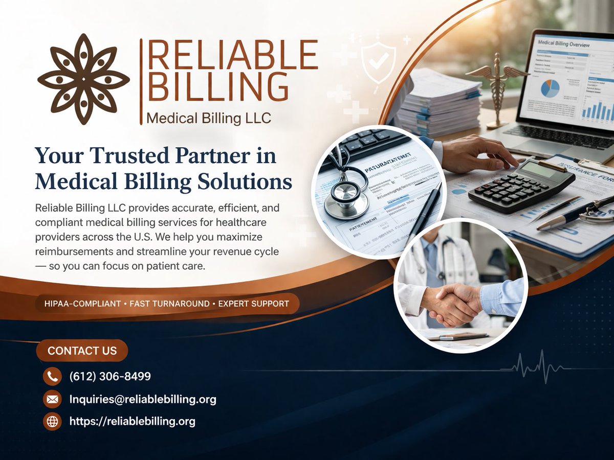 BillingRel90791's tweet image. Still Waiting to Get Paid? Not Anymore.
Reliable Billing LLC, Get You Paid—Properly.

#reliablebillingllc #MedicalBillingSolutions #credentialing #licensing #contracting #StressFreeSolutions