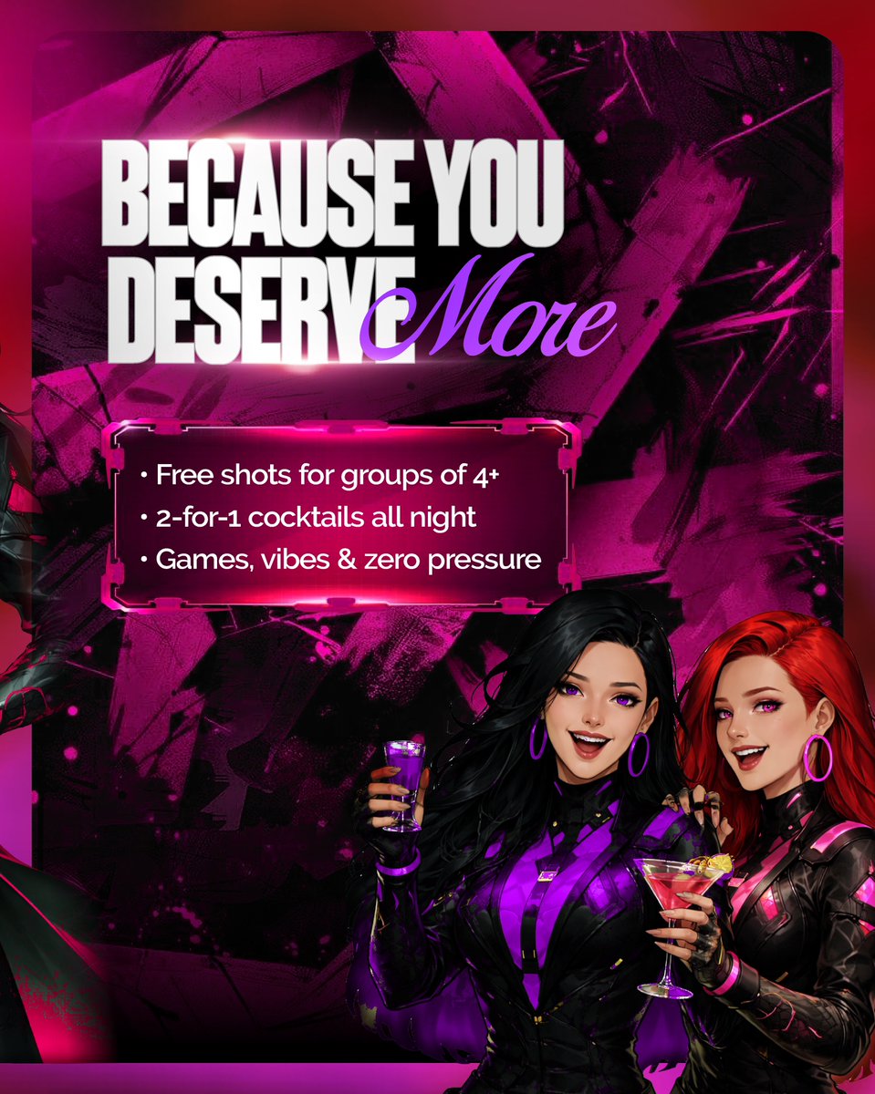 CarvenArena's tweet photo. Thursdays at Carven are for the girls. 🥂🎮
2-for-1 cocktails all night.

Pull up with your squad (4+) and the first round of shots is on us.

Tag your Player 2. 💅🔥

#GirlsNight #LagosNights #GameNight #Nightlife #Trendingnow https://t.co/TqgJAz35NS