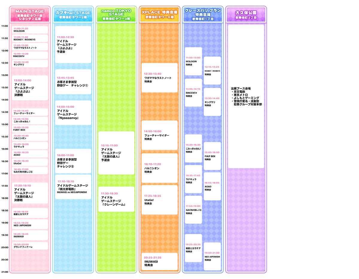 💥タイムテーブル解禁💥
『歌舞伎町ゲームフェスティバル2026』
"KABUKICHO IDOL DAY"

◻️4月5日(日)
◻️KABUKICHO TOWER STAGE

[出演時間]
ライブ【18:30-18:55】
特典会【19:25-20:35】

🎟TICKET🎟️
優先エリア付チケット ¥5,000
一般回遊チケット(おとな) ¥3,000
一般回遊チケット(こども) ¥1,500
