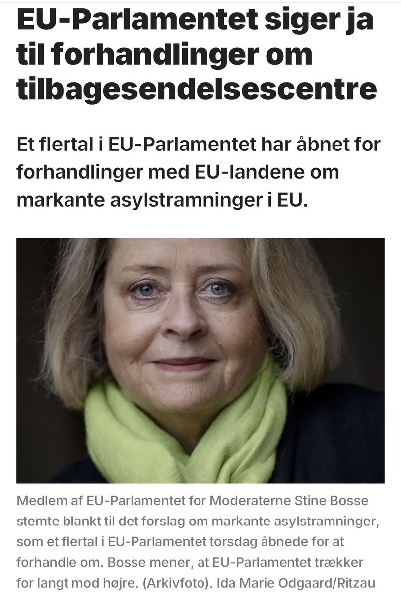 Hende her fra Moderaterne vil ikke passe på eu og europæerne.
Hun ser gerne 7000 migranter komme til DK hvert år.
Derfor stemte hun hvad hun er. Blank.
#dkpol #dkmedier