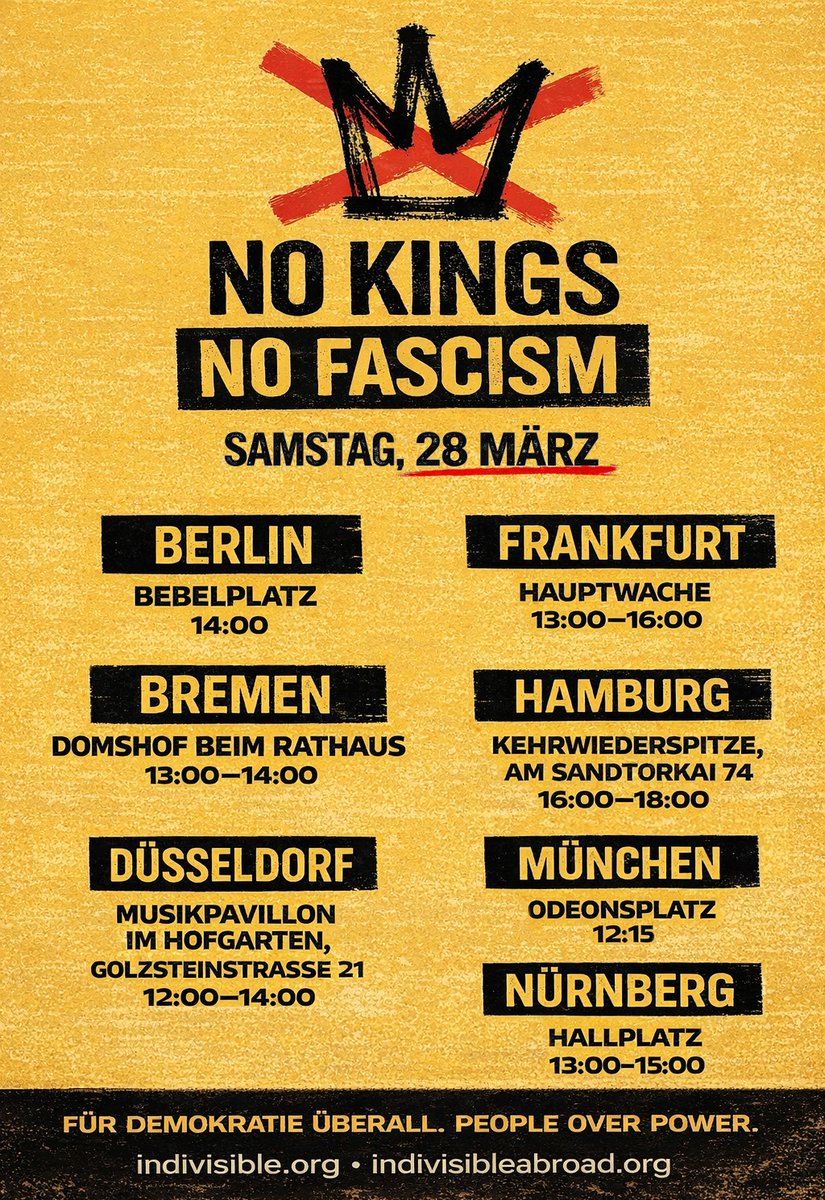 ScienceMarchMUC's tweet photo. @cvetko35 Family friendly civic engagement. Come join us.
#ProScience #ProDemocracy
#NoKings #NoFascists
#Munich #Germany
March 28, 2026, 12:15 at Odeonsplatz. https://t.co/vA9sbaUwRt