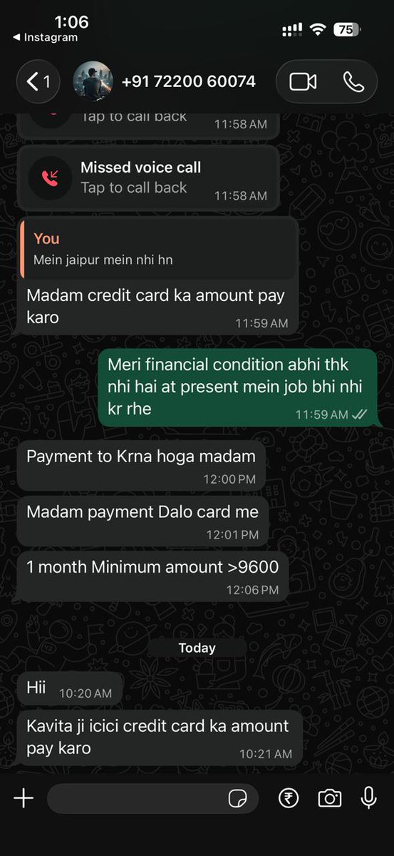 Harassment26352's tweet photo. @ICICIBank @RBI I am receiving too many reminder messages and it’s becoming very stressful for me. Earlier I was  by continuous calls, and now these frequent reminders are adding to my stress.I request you to please give me some time. I currently don’t have sufficient funds https://t.co/8mgek1JwQ6