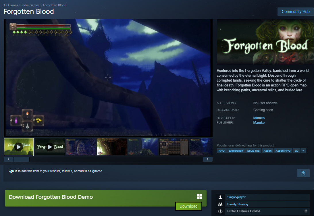 ForgottenBlood | Wishlist on Steam tweet media