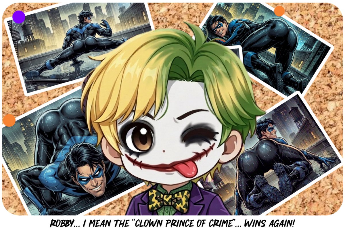 RobbyMSmith's tweet photo. Poor Nightwing can’t catch a break when Robby… I mean the “Joker”, is around. 🤪 https://t.co/LFkv7YUN0k