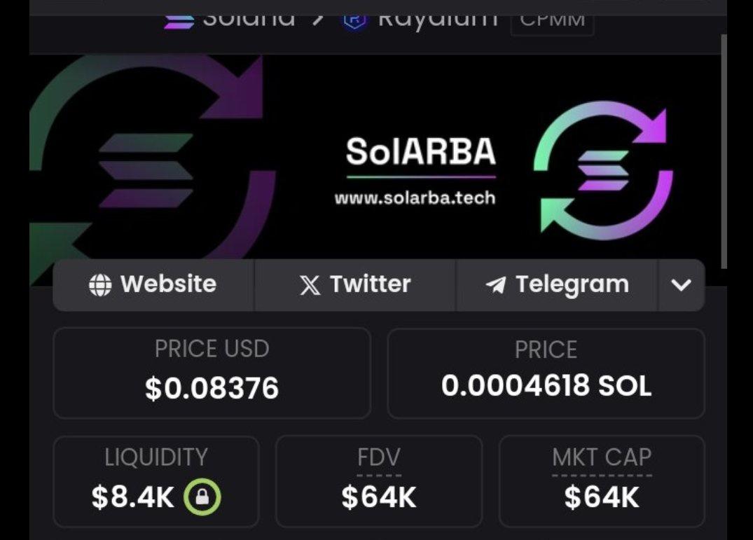 Author_Fxt's tweet photo. I called out #SolARBA on my VIP group at $64K market cap. is now sitting at $1.0M market Cap and is still moving. Join my VIP tg now and wait for the next big move #Crypto
GpMZbSM2GgvTKHJirzeGfMFoaZ8UR2X7F4v8vHTvxFbL https://t.co/xeXuYLHL5N