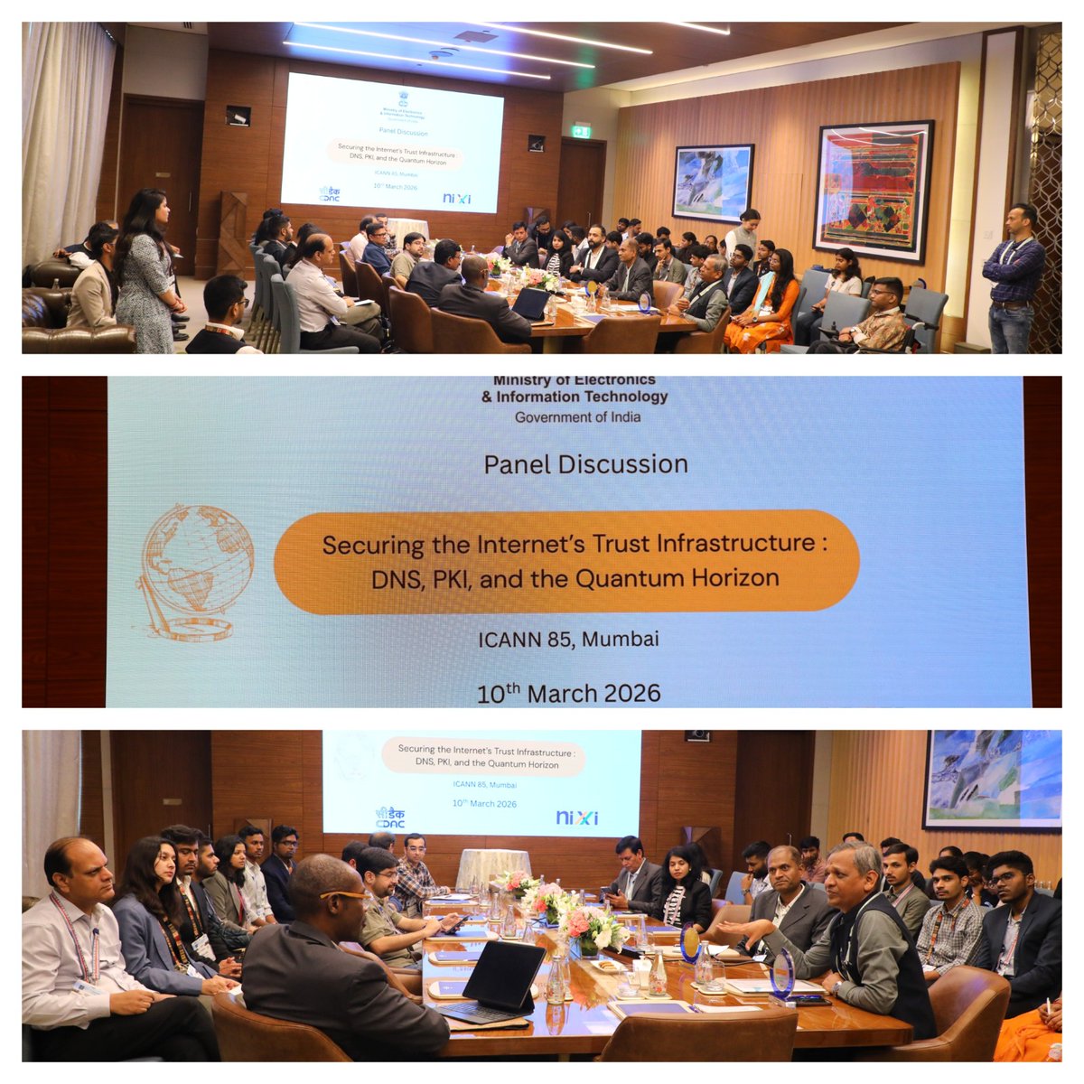 cdacindia's tweet image. 🔐 Building Trust in a Quantum Future ⚛️What does it take to secure the backbone of the internet in the age of #AI and #quantum computing?At #ICANN85 in Mumbai, @cdacindia  Bengaluru convened global experts at Jio World Convention Centre for a powerful discussion on “Securing the