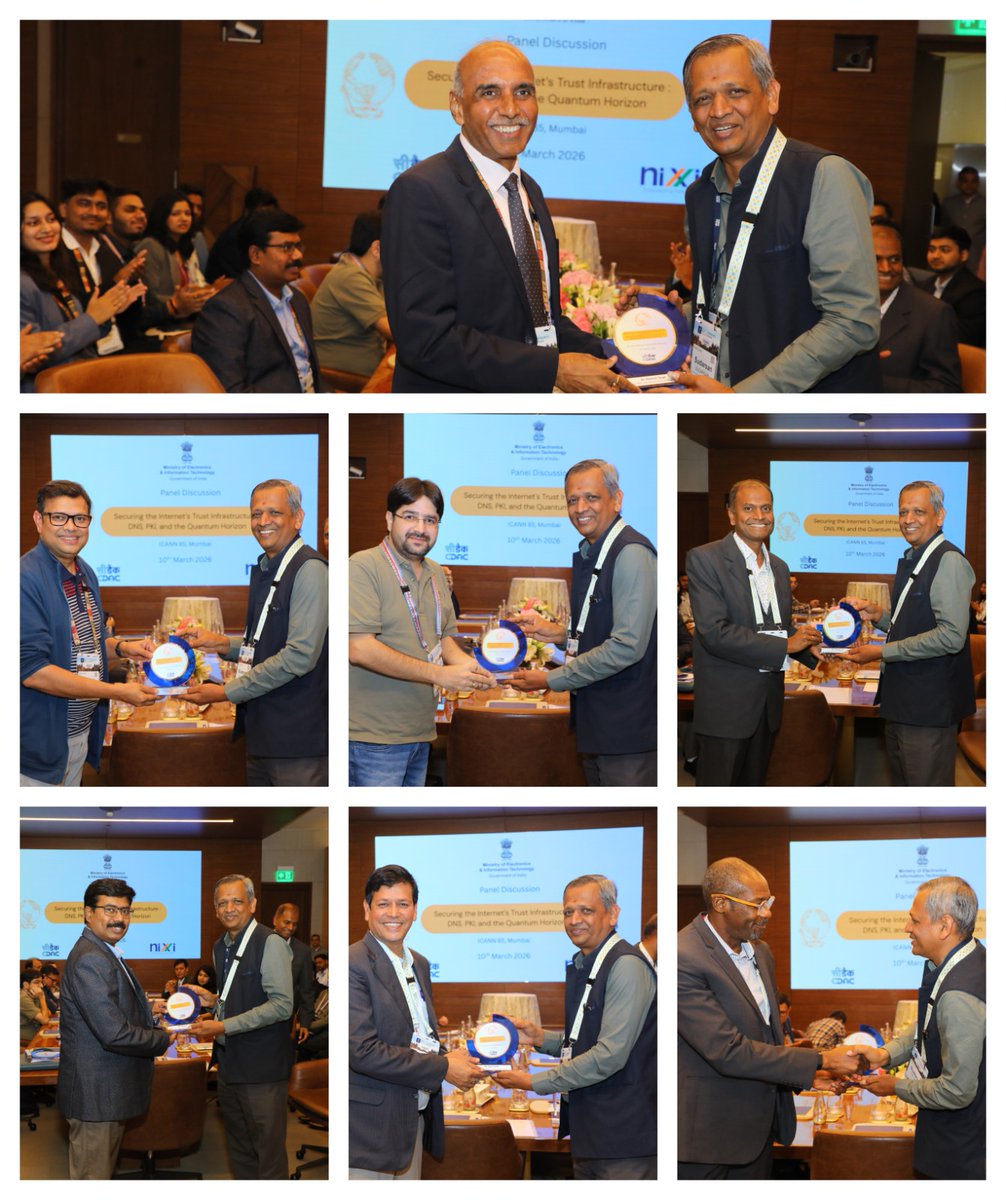 cdacindia's tweet image. 🔐 Building Trust in a Quantum Future ⚛️What does it take to secure the backbone of the internet in the age of #AI and #quantum computing?At #ICANN85 in Mumbai, @cdacindia  Bengaluru convened global experts at Jio World Convention Centre for a powerful discussion on “Securing the