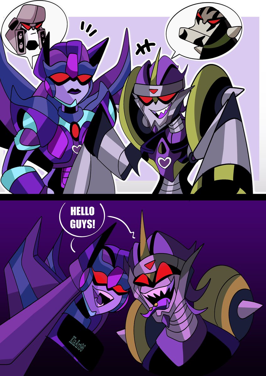 KlaArt96's tweet image. a little gift for my friend @SylveonFrancy comic of aurora and skit new colleague (friend) respect their bosses and cherry and neon  best friend are scared of them 😱💜💕
#Transformers  #transformersanimeted #lockdown #transformersoc #Maccadams #megatron #transformersfanart