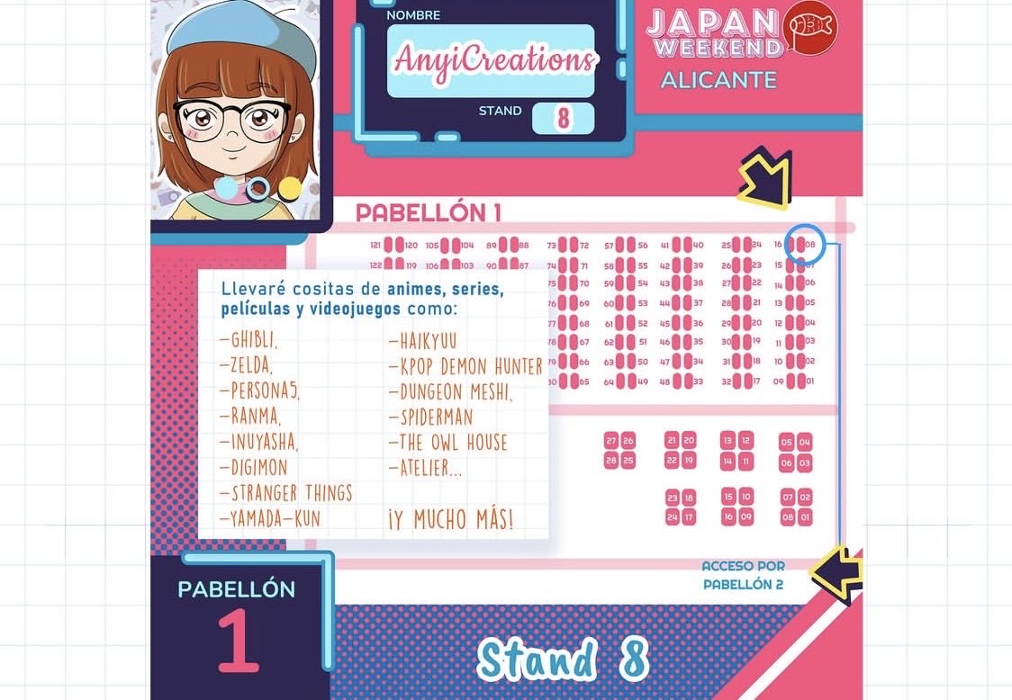 AnyiCreations's tweet photo. @JW_Arte Holaa!! Soy Anyi y estaré en el stand 8 en el NC con muchas cositas!! Pasaros para verlo todo 🥰 https://t.co/GtxDq32mQo