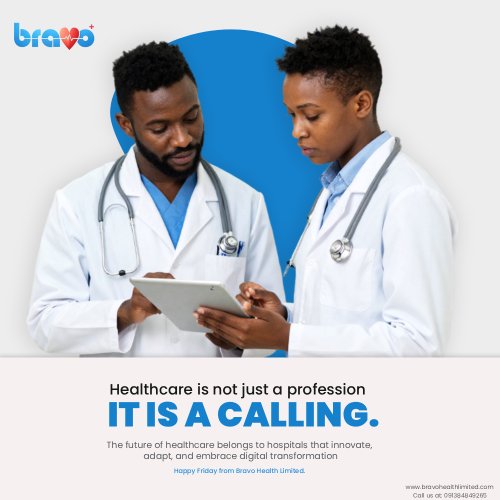 _Bravohealth's tweet photo. Healthcare is more than a job—it’s a calling. 🩺
At Bravo Health Limited, we empower doctors, nurses, and hospital teams with digital tools to:
✅ Improve patient care
✅ Reduce errors
✅ Boost efficiency
#HealthTech #DigitalHealth #HospitalInnovation #PatientSafety https://t.co/oJPMoUMnWw
