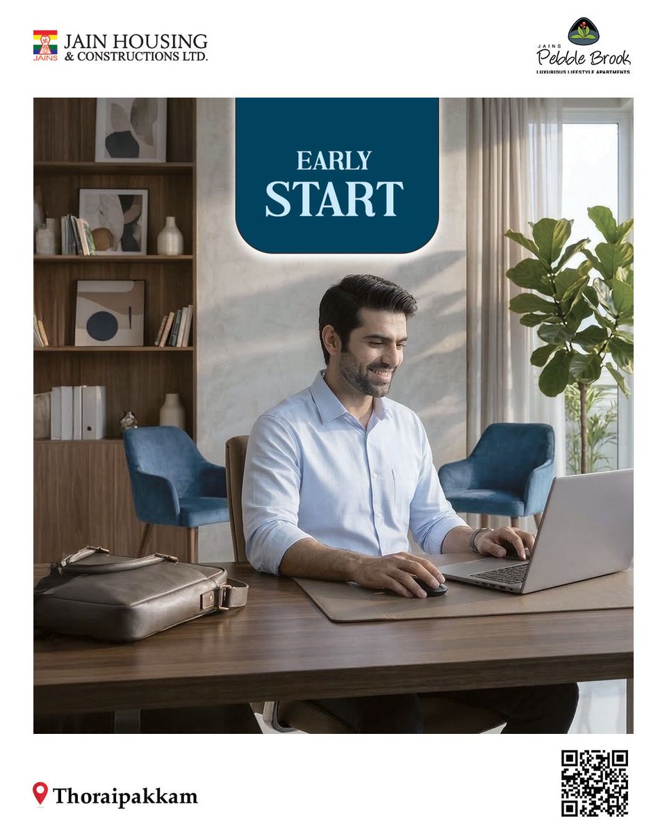 jainhousing87's tweet image. Start your day the right way. 🌿
At Jains Pebble Brook, mornings begin with calm, comfort, and a space that keeps you focused and inspired.

Because a better home creates a better start. ✨

📍 Thoraipakkam

#JainHousing #PebbleBrook #EarlyStart #WorkFromHome #BetterLiving