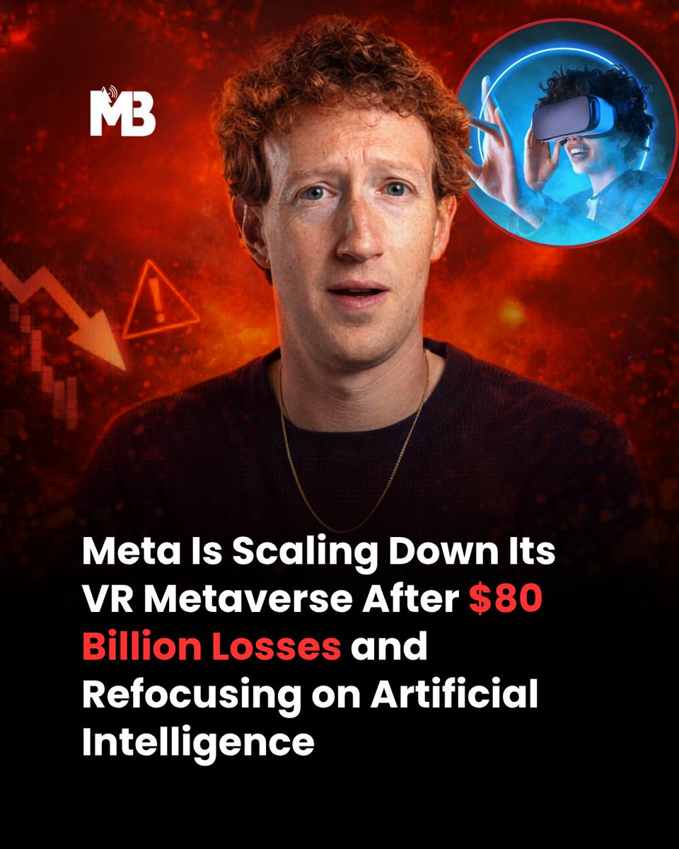 mediablizzinfo's tweet image. The company is reportedly scaling back the VR version of Horizon Worlds, its flagship metaverse platform, following years of heavy losses in its Reality Labs division.

#Meta #metaverse #latesttech #Mediablizz